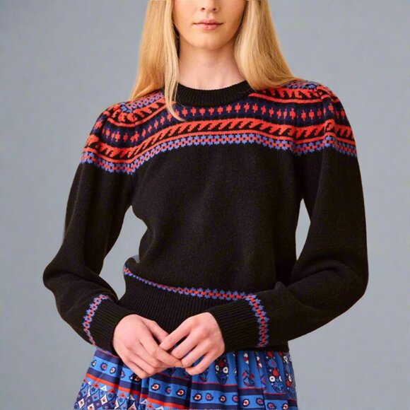 Hunter Bell black Jackie Fair Isle sweater, size M - Picture 3 of 3